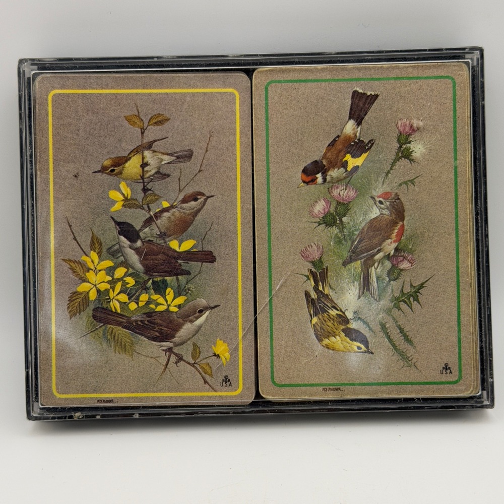 Vintage Bird Playing Cards Double Deck Nature Wildlife Art B&B USA Complete Sets